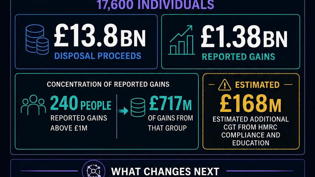 UK Crypto Taxpayers Declared £1.38B in Gains, Concentrated Among 240 High Earners